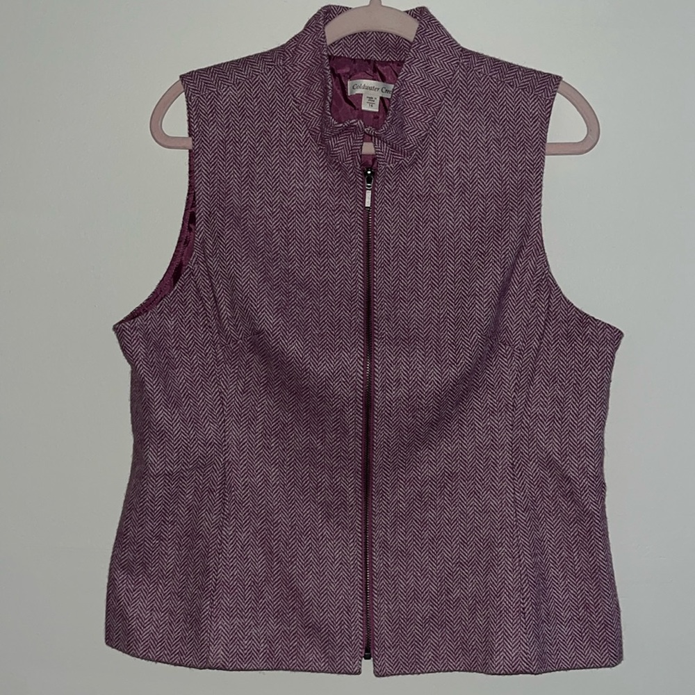 Coldwater Creek women’s herringbone print wool blend vest